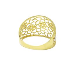 Anel Infinitas Flores Vazado em Ouro 18 Kilates � 25451