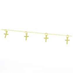 Pulseira Pingente Cruz em Ouro 18 Kilates � 25456