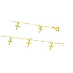 Pulseira Pingente Cruz em Ouro 18 Kilates � 25456