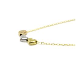 Colar Cora��o Tricolor em Ouro 18 Kilates � 25458