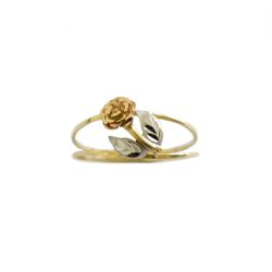 Anel Flor Tricolor em Ouro 18 Kilates � 25464